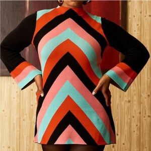 Colorful Chevron Pattern Dress